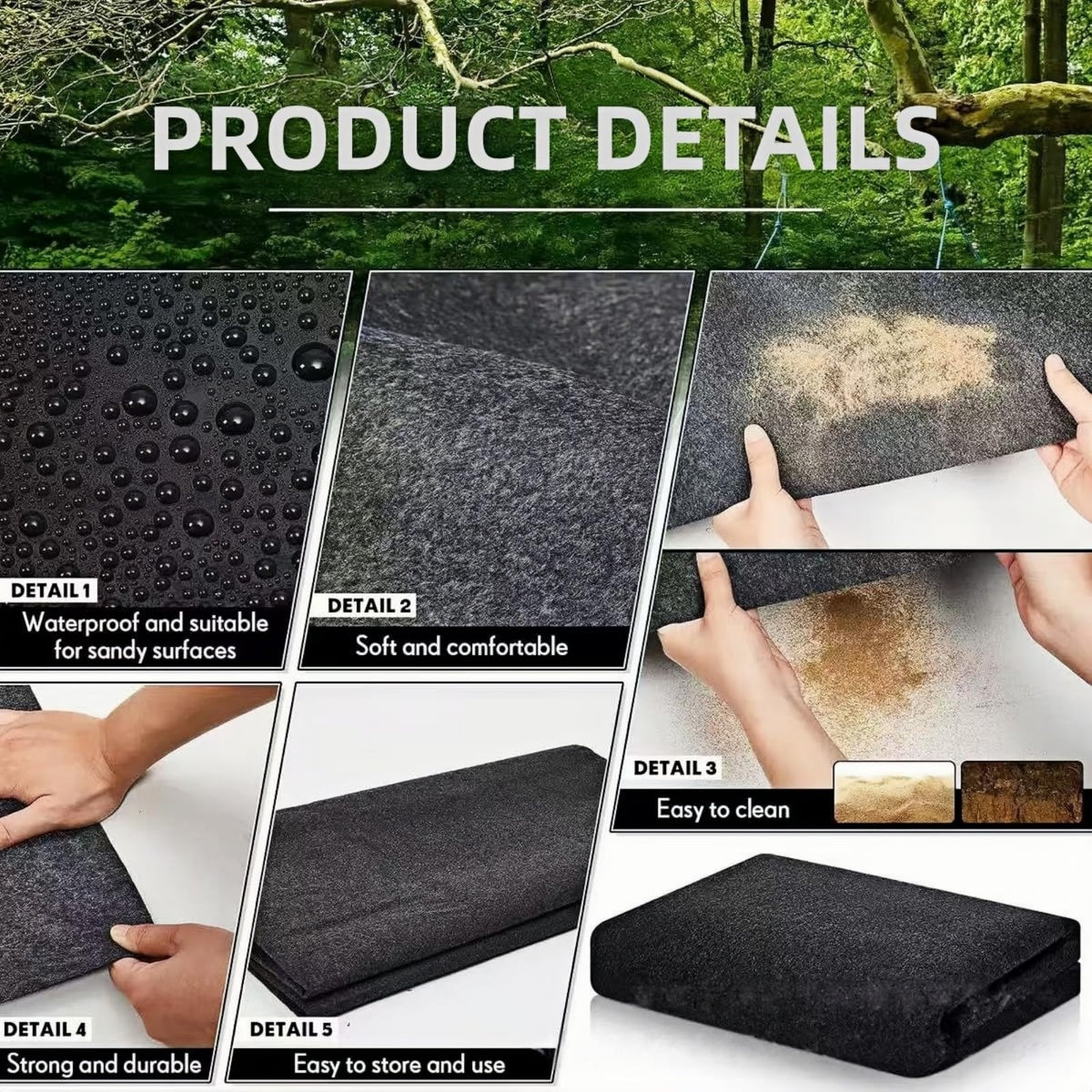 GENOUR easy-clean garage mat cleans with vacuum, brush, or hose