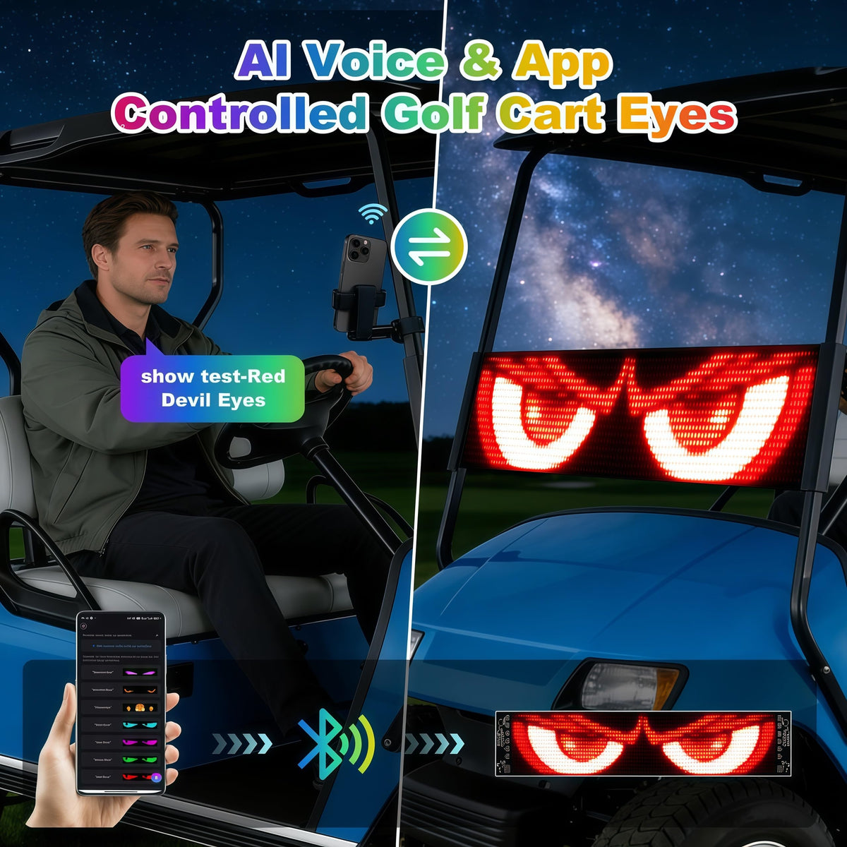 GENOUR LED eyes on windshield offering ultra-bright daylight visibility