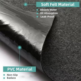 GENOUR waterproof oil-absorbent layer captures spills to protect floors