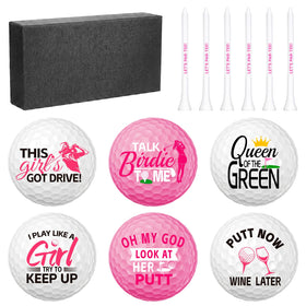 GENZYRE pink funny golf balls gift set for women, durable and ready for practice