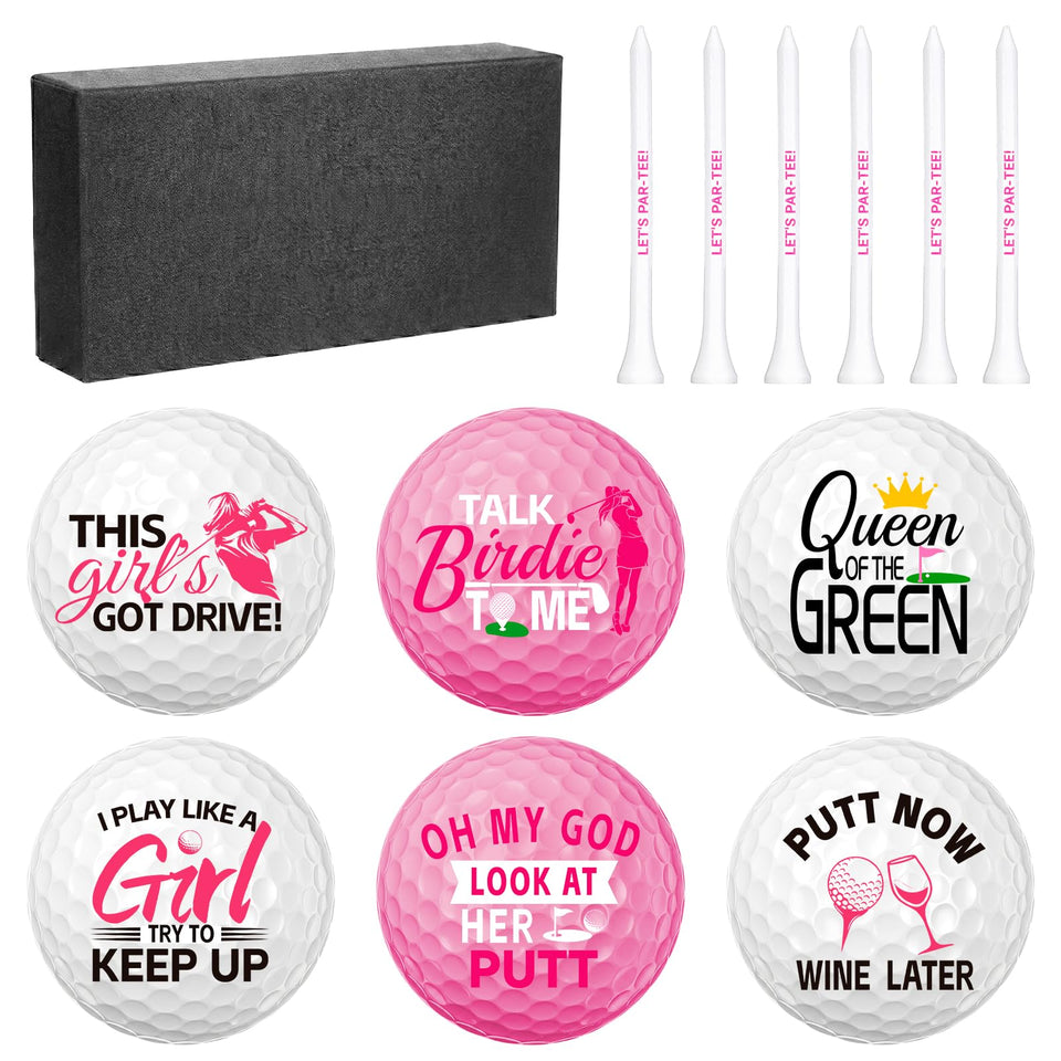 GENZYRE pink funny golf balls gift set for women, durable and ready for practice