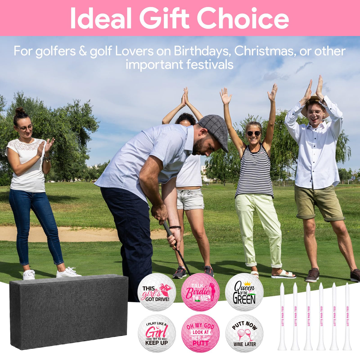 GENZYRE pink golf balls color and visibility on course