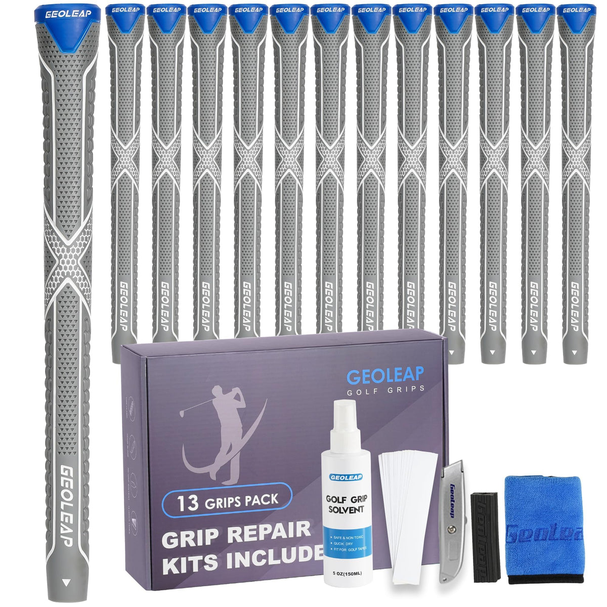 Geoleap ACX golf grips 13-pack provide steady grip for precise shots
