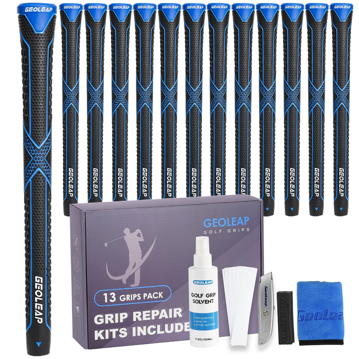 Geoleap ACX golf grips front texture detail for improved grip in all weather