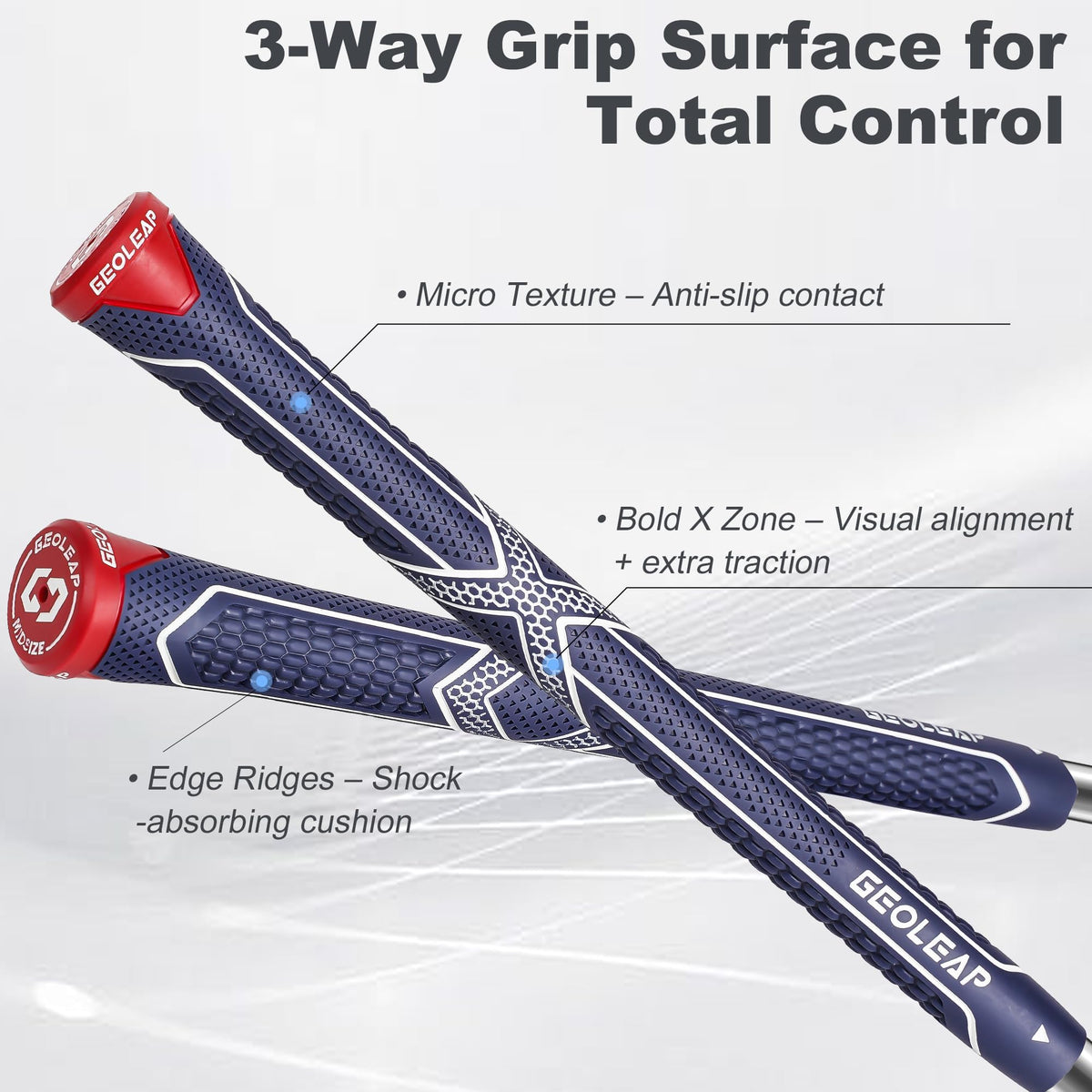 Geoleap golf grip soft rubber texture reduces hand fatigue
