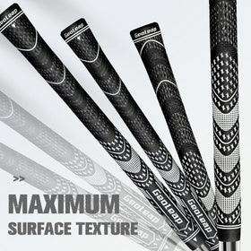 Geoleap all-weather grip with moisture-wicking surface for consistent feel