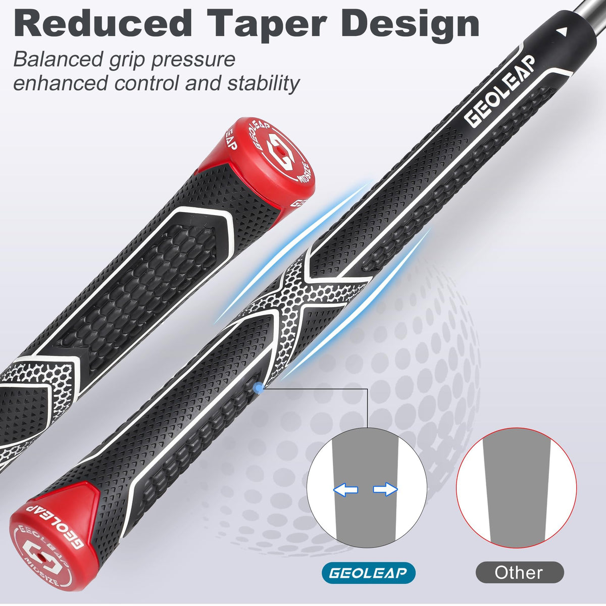 Geoleap grip close-up back highlights soft feel and cushioning