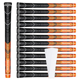 Geoleap golf grips 13-piece orange-tape set offers all-weather traction for confident swings.