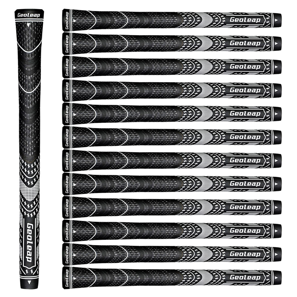 Geoleap golf grips set of 13 with cord-rubber hybrid texture for all-weather traction