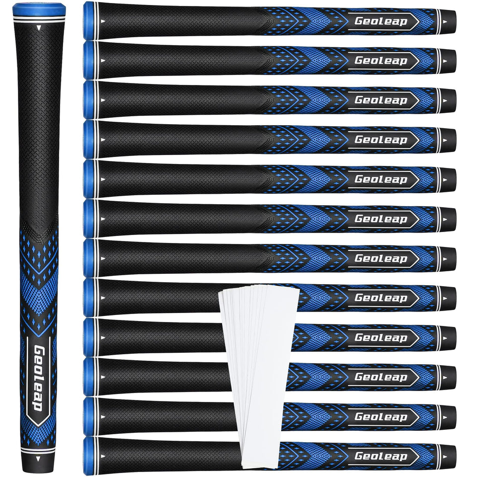 Geoleap golf grips 13-set front view highlights soft feel and solid traction.