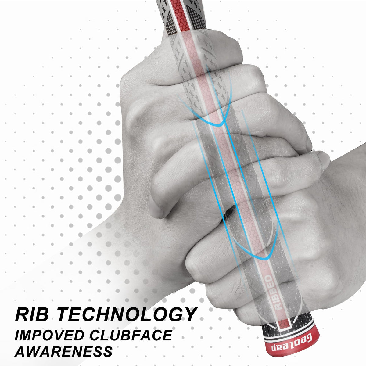Geoleap back rib technology enhances grip stability and precise force transfer.