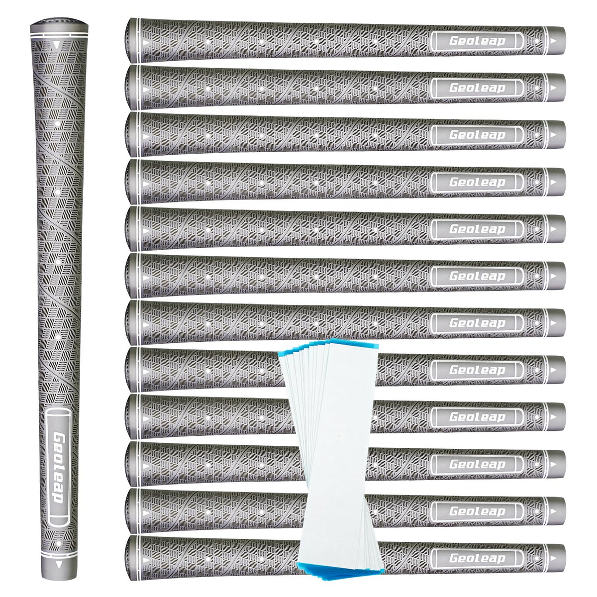 Geoleap classic edition golf grips close-up with corrugated texture for secure grip.