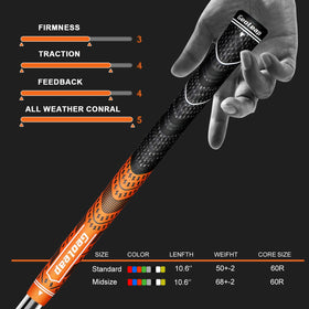 Geoleap golf grip with 0.600 inch core suited for standard installation.