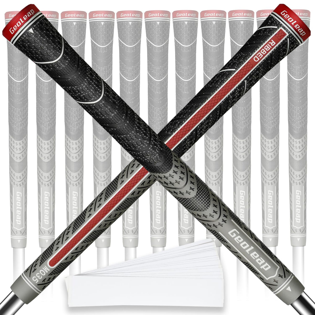 Geoleap golf grips grey classic 13-set for stable grip in all conditions.
