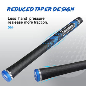 Geoleap grips feature high-traction texture control for confident shots.
