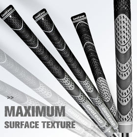Geoleap grip in hand demonstrates midsize grip for swing control