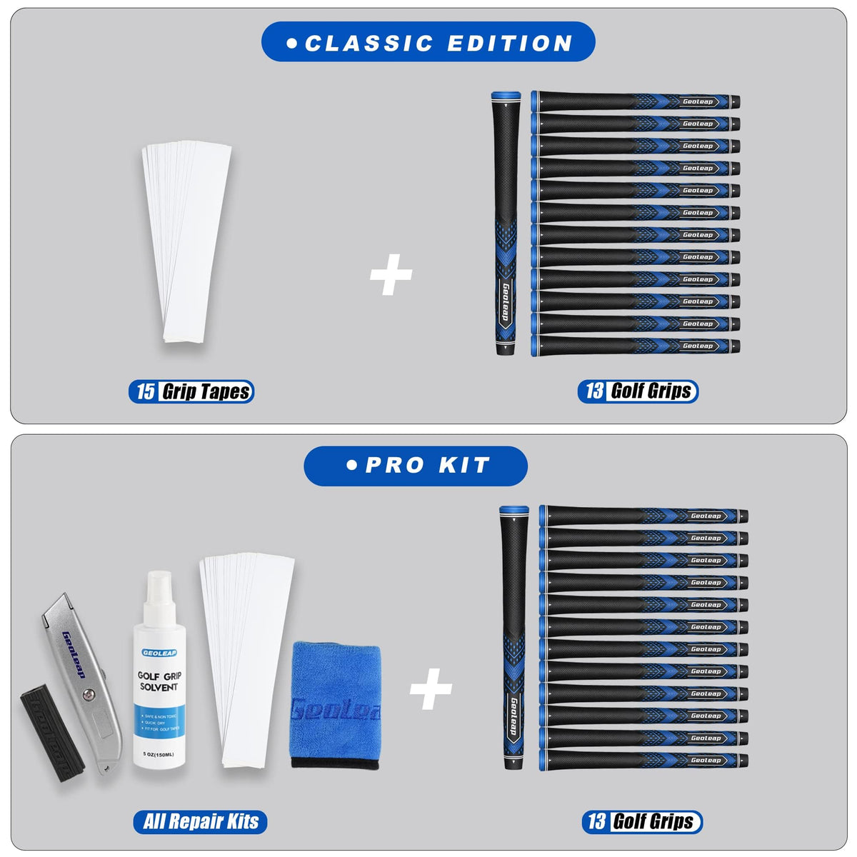 Geoleap golf grips provide precise control for stable, confident swings.
