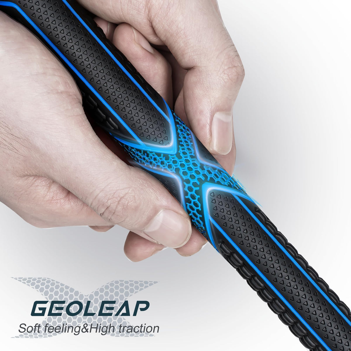 Geoleap ACX reduced-taper grip close-up showing uniform feel.