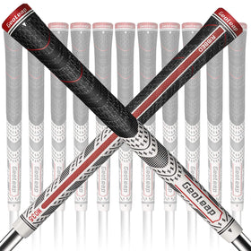 Geoleap 13-grip set with back rib improves on-swing control.