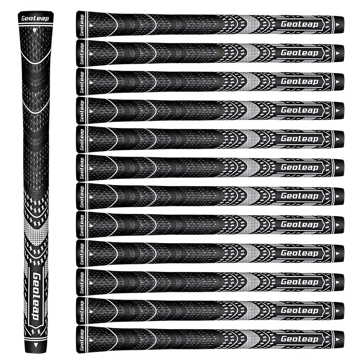 Geoleap golf grips set 13 hybrid material offers secure hold in all conditions.