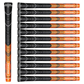 Geoleap golf grips set of 13 in orange for reliable all-weather grip.