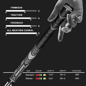 Geoleap golf grips set 13 standard midsize core fits most clubs.