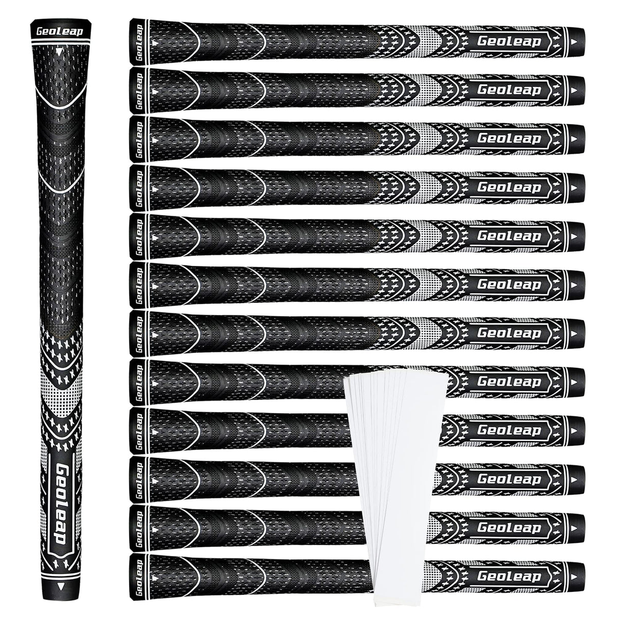 Geoleap golf grips with tapes offering secure regrip and lasting bond