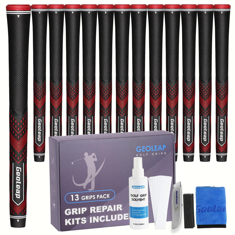 Geoleap golf grips set of 13 with tapes and tools for easy installation.