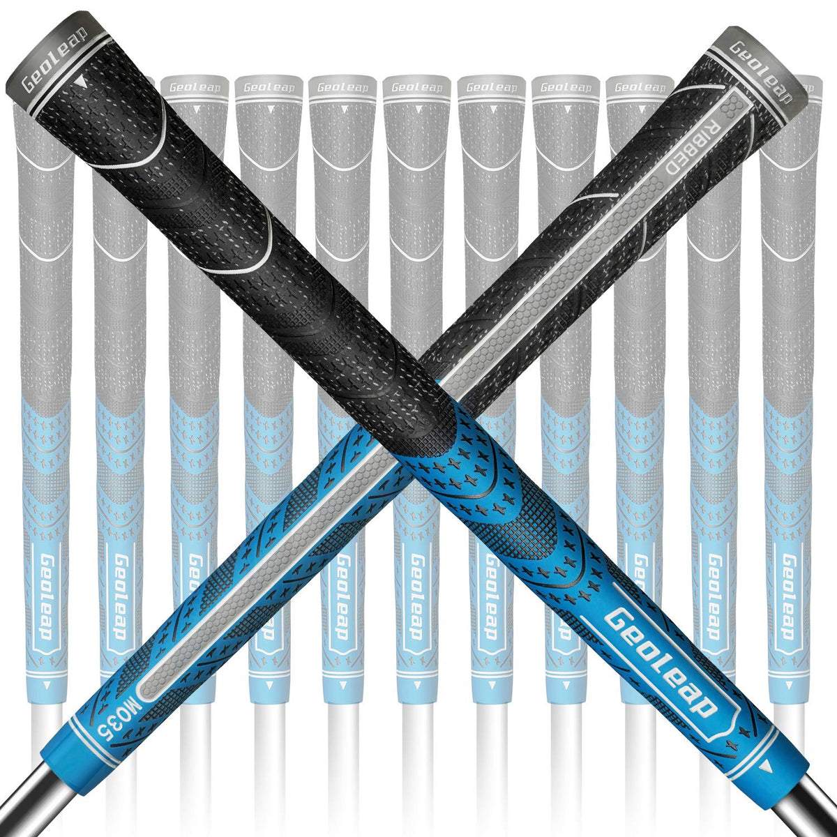 Geoleap golf grips Set13 with back rib visible for improved control.