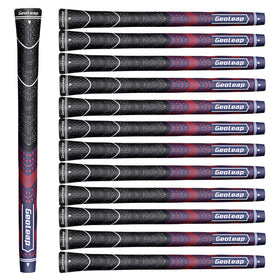 Geoleap golf grips set in navy and red offering secure non-slip feel.