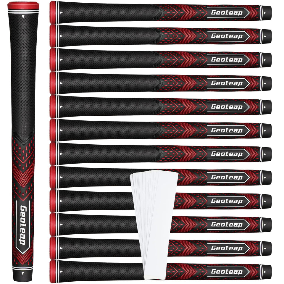 Geoleap golf grips set13 soft reduce taper front view for improved control.