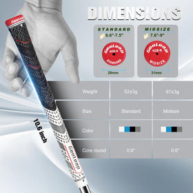 Geoleap golf grips size options standard and midsize for comfort