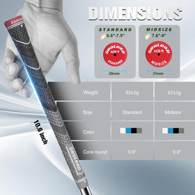 Geoleap grips available in standard and midsize cores for versatility.