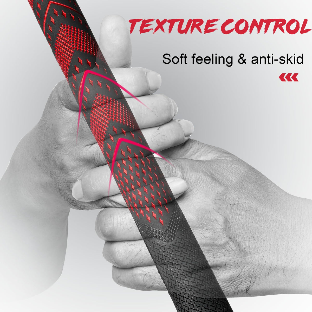 Geoleap grips' texture control microtextures boost grip feel and control.