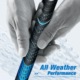 Geoleap golf grip close-up shows soft micro-texture for comfortable swings.