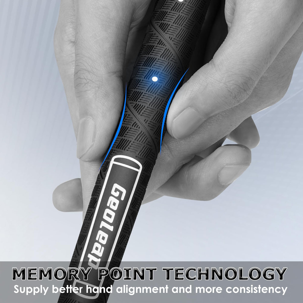 Geoleap memory point guides fingers to the ideal grip position for consistent setups.