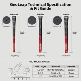 Geoleap reduced taper comfort design reduces grip pressure for lighter action