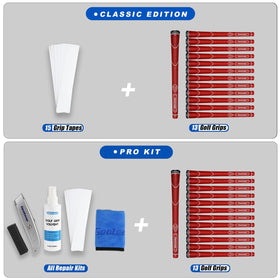 Geoleap red gift box showcasing the full grip set.