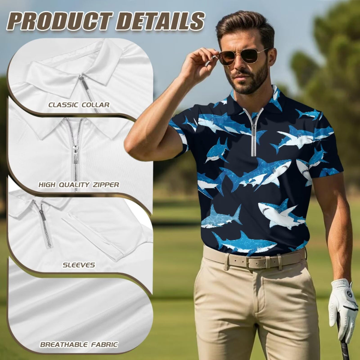 GETELINSENG Slim-fit polo for versatile workouts and daily wear
