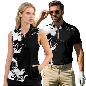 GETELINSENG trendy polo in smoke and white for versatile daily style.