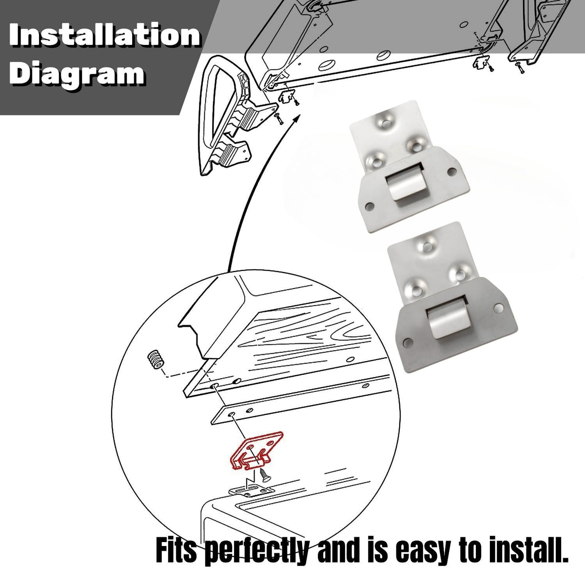 GFHUREB seat hinges provide smooth operation for easy front-seat adjustments.