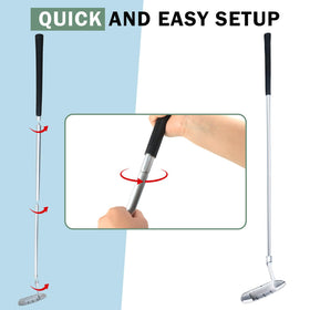 GGPODX putter set spreads into four parts for compact travel.