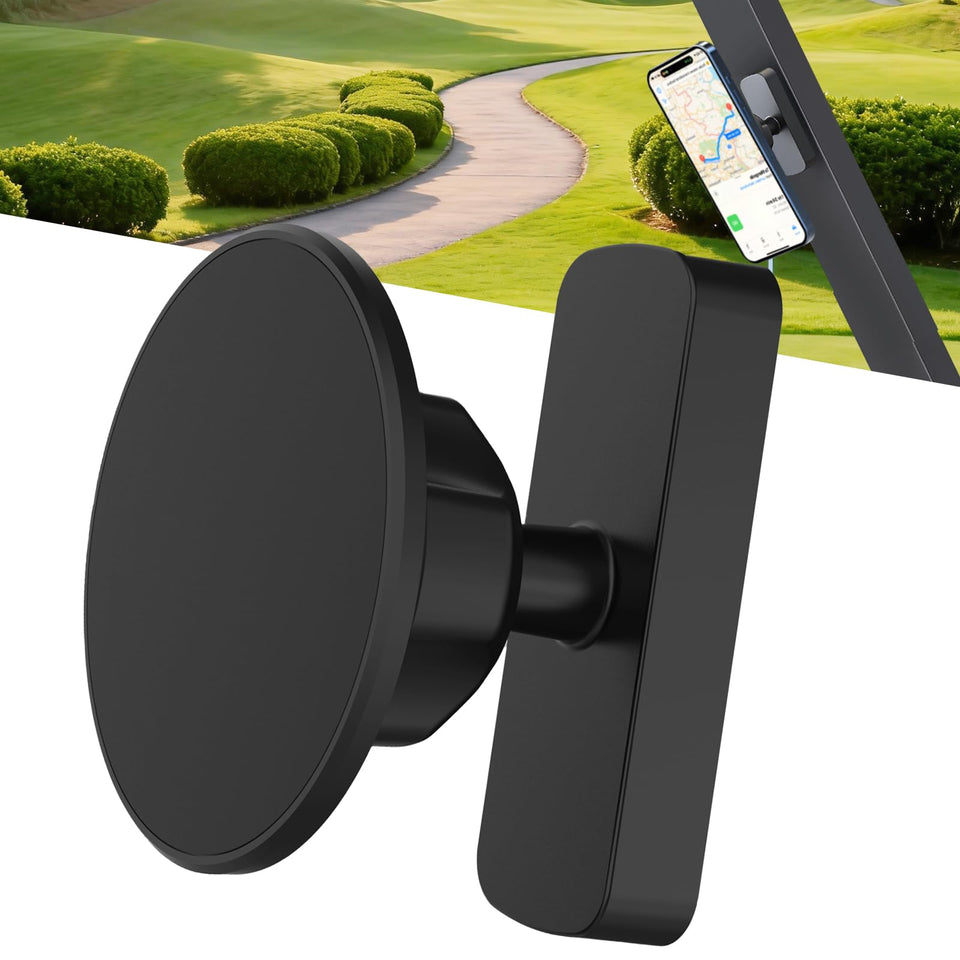 GGV golf cart phone holder with magnetic base keeps your device secure on metal surfaces.