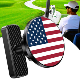 GiantHope magnetic golf cart holder with USA flag mount keeps your phone secure on the course.