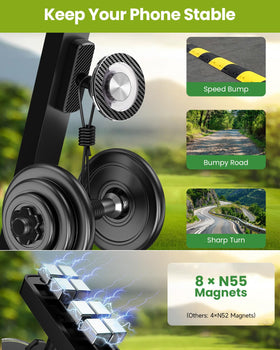 Non-slip base stays firmly in place on golf carts and metal surfaces.