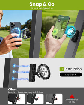 Strong 28-magnet base keeps devices secure on smooth or rough rides.