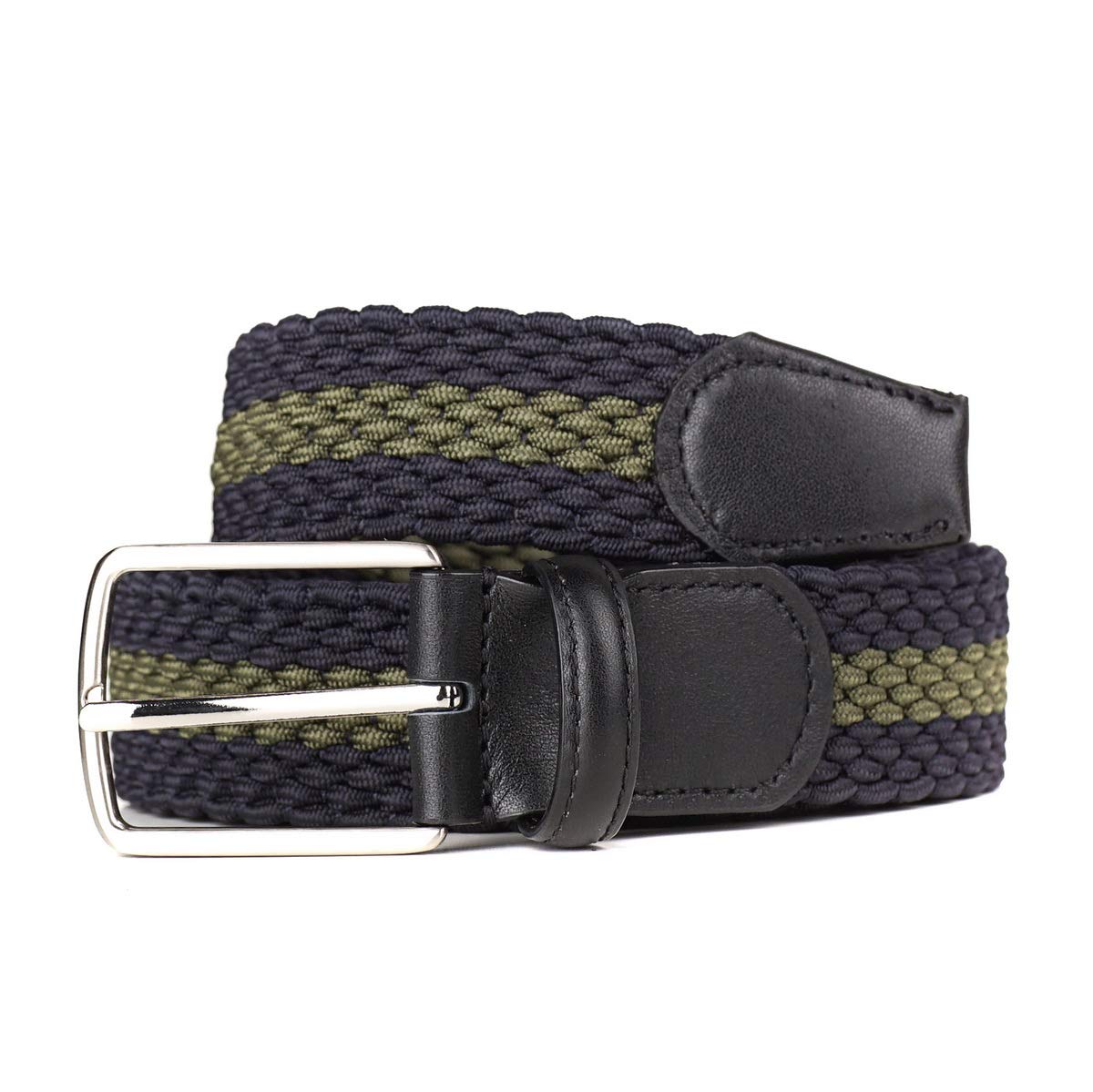 Giantsize braided elastic belt with gloss buckle for durable daily wear