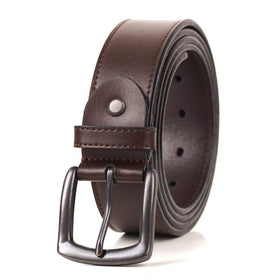 Giantsize extra-long leather belt in brown for big and tall men, comfortable fit.
