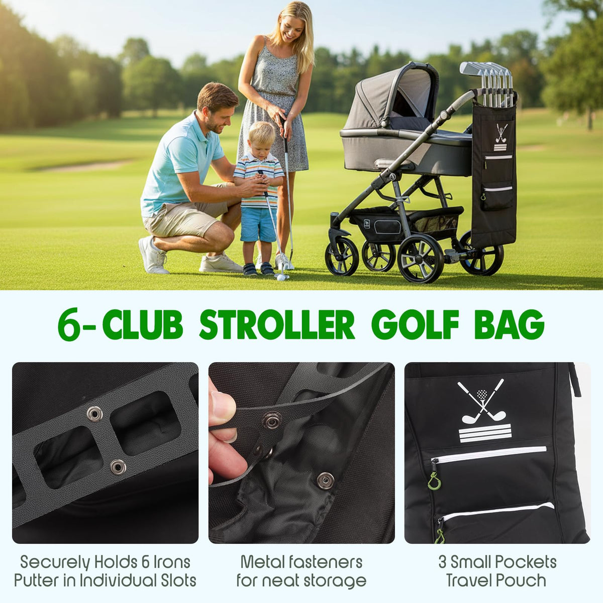 GIASSVIO durable, family-friendly design keeps clubs safe and stroller balanced.