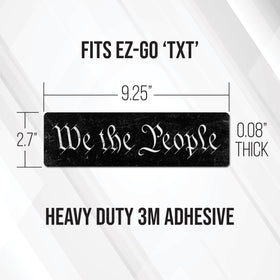 Gimme Golf USA EZ-GO TXT 3M adhesive backing shown up-close.
